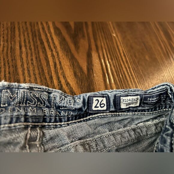 Miss Me distressed Denim Jeans women’s 26 bootcut light blue embellished bling - Picture 7 of 16